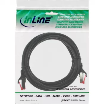 InLine Patch Kabelis S/FTP PiMF Cat.6 250MHz PVC Varš melns 0,25m