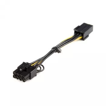 StarTech.com PCI Express 6 kontaktu uz 8 kontaktu barošanas adaptera kabelis, PCI-E (8 kontaktu), PCI-E (6 kontaktu), 0,155 m, vīrietis, sieviete, taisns
