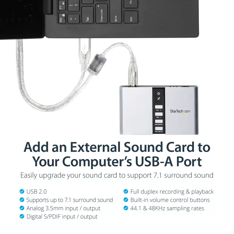 StarTech.com 7.1 USB audio adapteris ārējā skaņas karte ar SPDIF digitālo audio