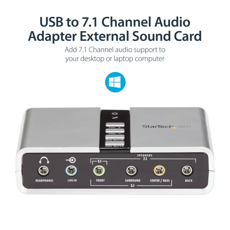 StarTech.com 7.1 USB audio adapteris ārējā skaņas karte ar SPDIF digitālo audio