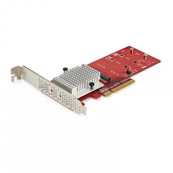 StarTech.com PEX8M2E2 Divu M.2 PCIe SSD adaptera karte - x8/x16 Divi NVMe vai AHCI M.2 SSD uz PCI Express 3.0 - M.2 NGFF PCIe (M-Key) - Atbalsta 2242, 2260, 2280 - JBOD - Mac un PC