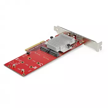 StarTech.com PEX8M2E2 Divu M.2 PCIe SSD adaptera karte - x8/x16 Divi NVMe vai AHCI M.2 SSD uz PCI Express 3.0 - M.2 NGFF PCIe (M-Key) - Atbalsta 2242, 2260, 2280 - JBOD - Mac un PC