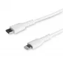 StarTech.com 1m balts USB-C uz Lightning kabelis – izturīgs ar aramīda šķiedru, MFi sertificēts iPhone/iPad
