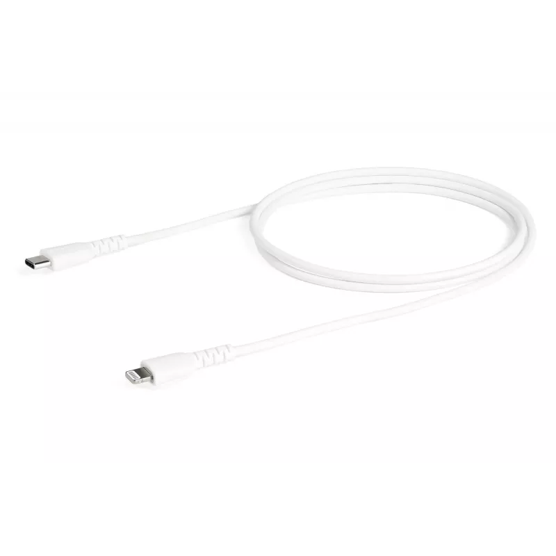 StarTech.com 1m balts USB-C uz Lightning kabelis – izturīgs ar aramīda šķiedru, MFi sertificēts iPhone/iPad