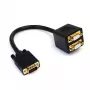 StarTech.com VGASPL1VV VGA uz 2x VGA video sadales kabelis, HD-15 spraudnis/ligzda, 0,3 m, zeltīti kontakti, melnā krāsā