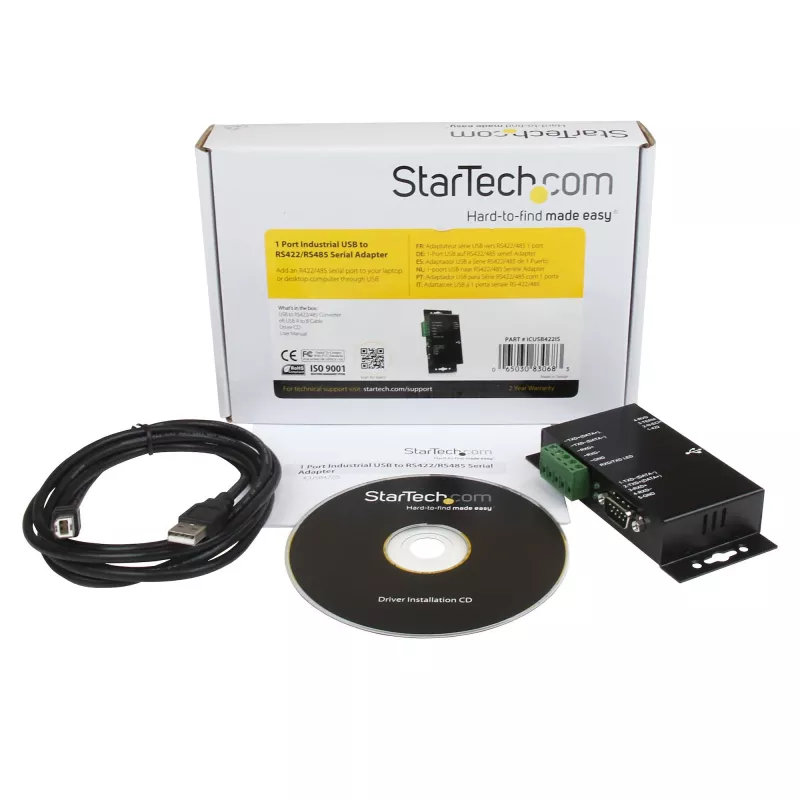 StarTech.com 1 Porta Metāla Industriālais USB uz RS422/RS485 Seriālais Adapteris ar Izolāciju