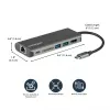 StarTech.com USB-C daudzportu adapteris - USB-C ceļojumu doks ar 4K HDMI, 3x USB 3.0 centrmezgls, SD/SDHC, GbE, 60W PD 3.0 caurlaide - USB Type-C/Thunderbolt 3 - aizstāj DKT30CSDHPD