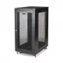 StarTech.com 4-Post 24U Server Rack Cabinet, bloķējams 19 collu datu skapis serveriem, AV un IT aprīkojumam, ar riteņiem un regulējamām montāžas sliedēm