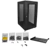 StarTech.com 4-Post 24U Server Rack Cabinet, bloķējams 19 collu datu skapis serveriem, AV un IT aprīkojumam, ar riteņiem un regulējamām montāžas sliedēm