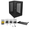 StarTech.com 4-Post 18U Server Rack Cabinet, Lockable 19 collu datu skapis serveriem, AV un IT iekārtām, biroja/mājas tīkla skapis ar riteņiem un regulējamām montāžas sliedēm
