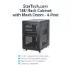StarTech.com 4-Post 18U Server Rack Cabinet, Lockable 19 collu datu skapis serveriem, AV un IT iekārtām, biroja/mājas tīkla skapis ar riteņiem un regulējamām montāžas sliedēm