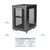 StarTech.com 4-Post 18U Server Rack Cabinet, Lockable 19 collu datu skapis serveriem, AV un IT iekārtām, biroja/mājas tīkla skapis ar riteņiem un regulējamām montāžas sliedēm