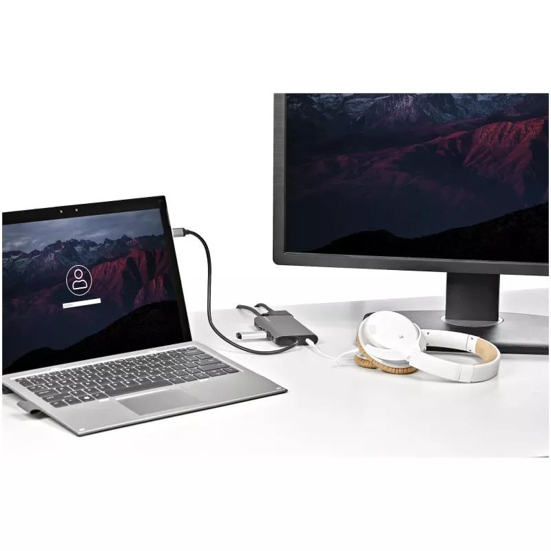StarTech.com USB-C daudzportu adapteris - USB-C mini ceļojuma dokstacija ar 4K HDMI vai 1080p VGA - 3x USB 3.0 centrmezgls, SD, GbE, audio, 100W PD caurlaide - portatīvā dokstacija klēpjdatoram/planšetdatoram