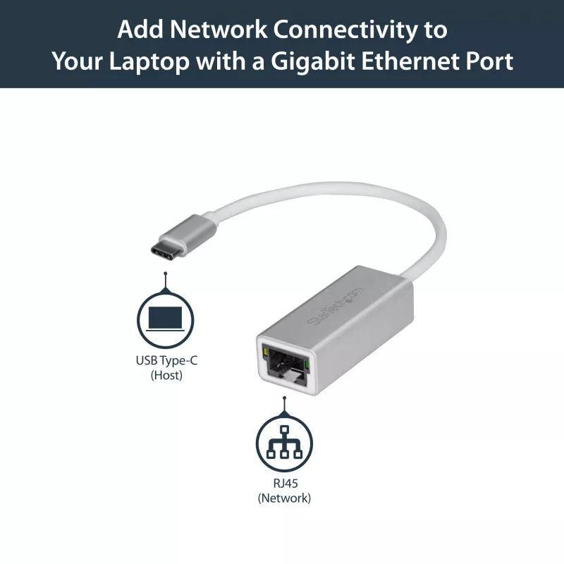 StarTech.com USB-C uz Gigabit tīkla adapteris - Sudraba