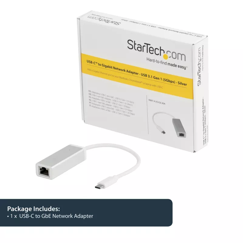 StarTech.com USB-C uz Gigabit tīkla adapteris - Sudraba