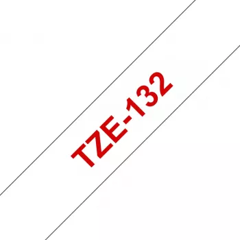 Laminēta lente Brother TZe132 12mm Sarkana uz caurspīdīga