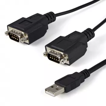StarTech.com 1,8 m 2-portu FTDI USB uz RS232 seriālais adaptera kabelis ar COM saglabāšanu, USB uz RS232 adapteris - TAA