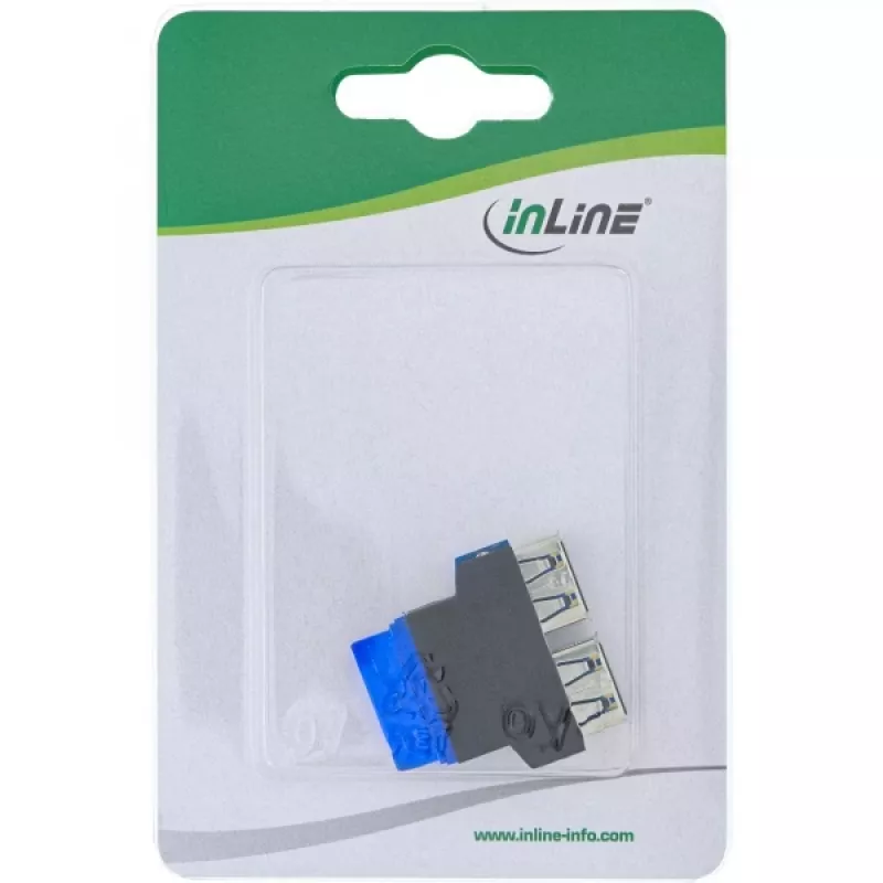 InLine USB 3.0 iekšējais adapteris 2x USB A sievišķais uz mātesplates savienotāju