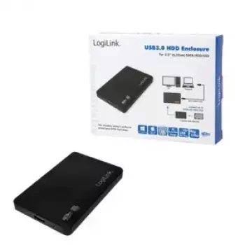 HDD ārējais korpuss LogiLink UA0256 Melns 2.5 collas