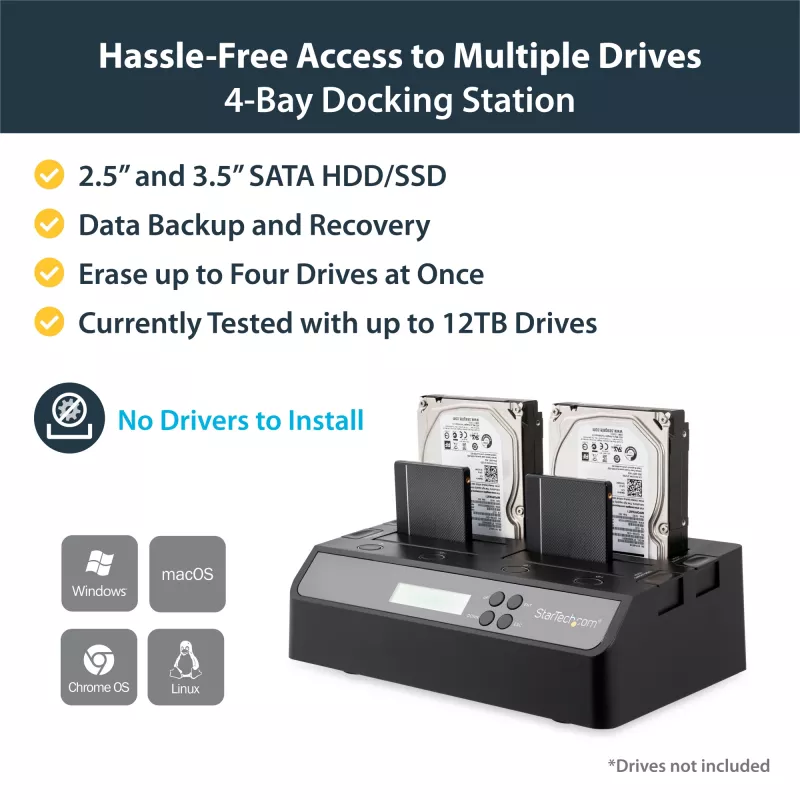 StarTech.com 4 vietu USB 3.0 eSATA uz SATA neatkarīgs 1:3 HDD cietā diska dublikācijas dokstacija