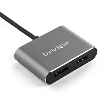 StarTech.com USB-C Multiport Video Adapter – 2-in-1 HDMI 2.0 / DisplayPort 1.2 – 4K 60Hz HDR – Alumīnija korpuss