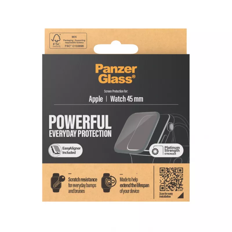 PanzerGlass ® Apple Watch Series 9 | 8 | 7 | 45mm | Stikla ekrāna aizsargs