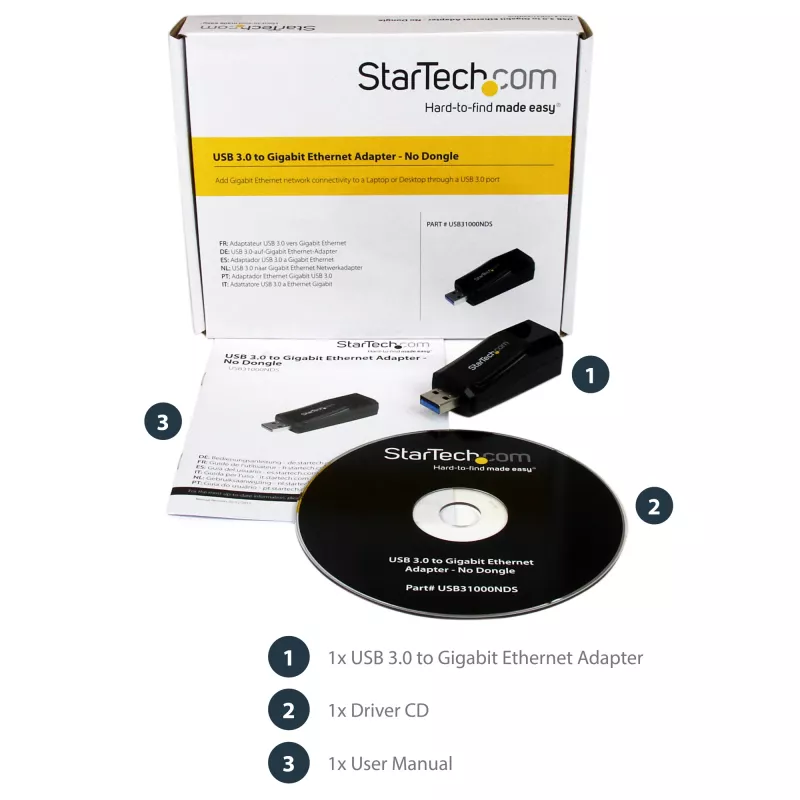 StarTech.com USB 3.0 uz Gigabit Ethernet tīkla adapteris – 10/100/1000 Mbps