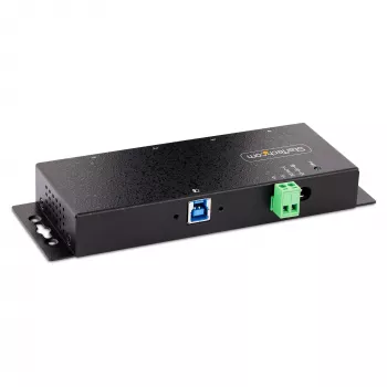 StarTech.com 4-Port rūpnieciskais USB 3.0 5Gbps centrmezgls, izturīgs USB centrmezgls ar ESD aizsardzību, DIN/sienas/galda montāžai, USB-A centrmezgls ar bloķējamiem portiem, smagās slodzes - TAA