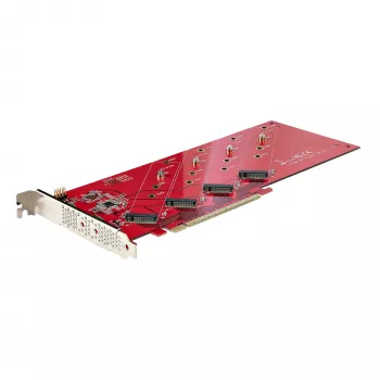StarTech.com Quad M.2 PCIe adaptera karte, PCIe x16 līdz četriem NVMe vai AHCI M.2 SSD, PCI Express 4.0, 7.8 GB/s vienā diskā, nepieciešama bifurkācija, saderīga ar Windows/Linux
