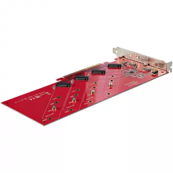 StarTech.com Quad M.2 PCIe adaptera karte, PCIe x16 līdz četriem NVMe vai AHCI M.2 SSD, PCI Express 4.0, 7.8 GB/s vienā diskā, nepieciešama bifurkācija, saderīga ar Windows/Linux