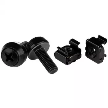 StarTech.com M6 x 12mm skrūves un būra uzgriežņi - 50 iepakojums, melns