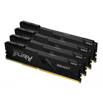 Kingston FURY Beast DDR4 64GB (4x16GB) 3600MHz CL18 atmiņas komplekts