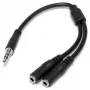 StarTech.com plāns stereo sadalītāja kabelis - 3,5 mm vīrišķais uz 2x 3,5 mm sievišķajiem