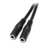 StarTech.com plāns stereo sadalītāja kabelis - 3,5 mm vīrišķais uz 2x 3,5 mm sievišķajiem