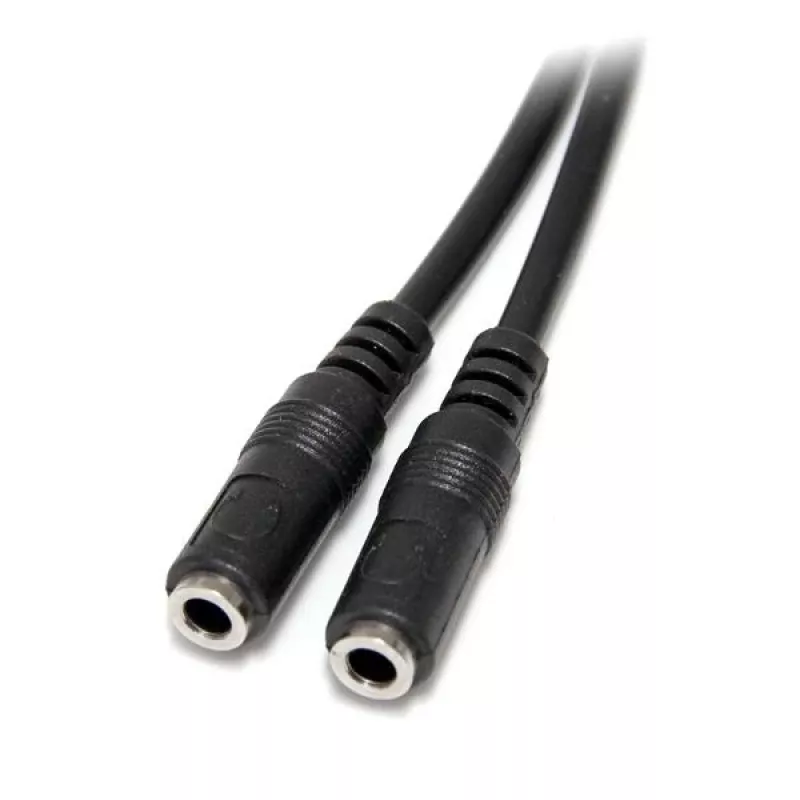 StarTech.com plāns stereo sadalītāja kabelis - 3,5 mm vīrišķais uz 2x 3,5 mm sievišķajiem