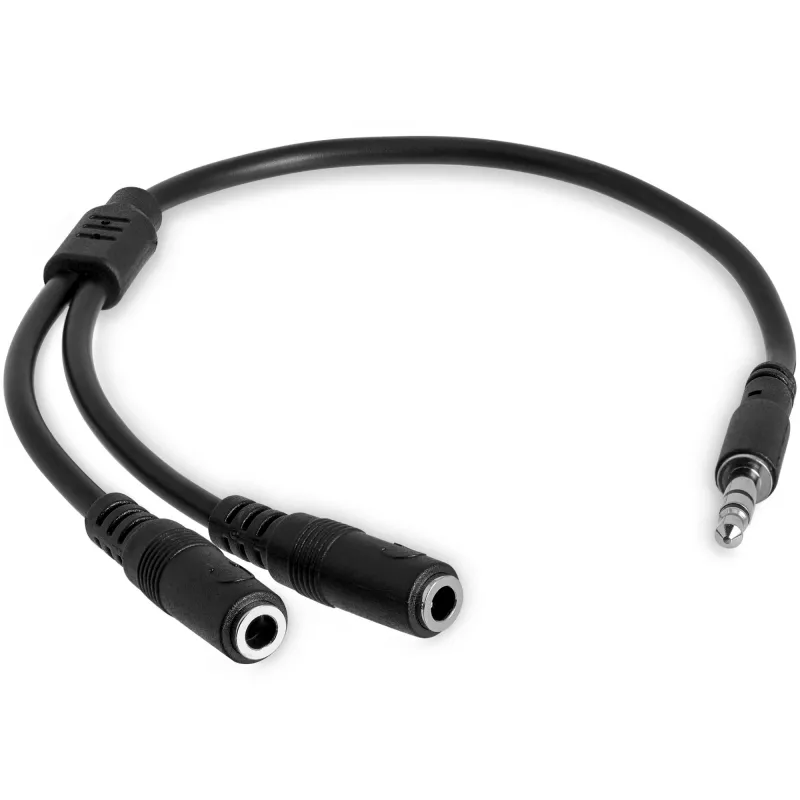 StarTech.com plāns stereo sadalītāja kabelis - 3,5 mm vīrišķais uz 2x 3,5 mm sievišķajiem