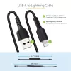 StarTech.com 50cm USB–Lightning spoles kabelis, MFi sertificēts, melns, ar aramīda šķiedru