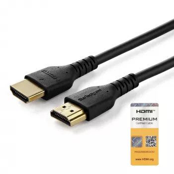 StarTech.com 1m Slim HDMI 2.0 kabelis, elastīgs, Premium sertificēts, ar Ethernet, UHD 4K 60Hz HDR10, izturīgs aramīda šķiedras dizains ar TPE apvalku