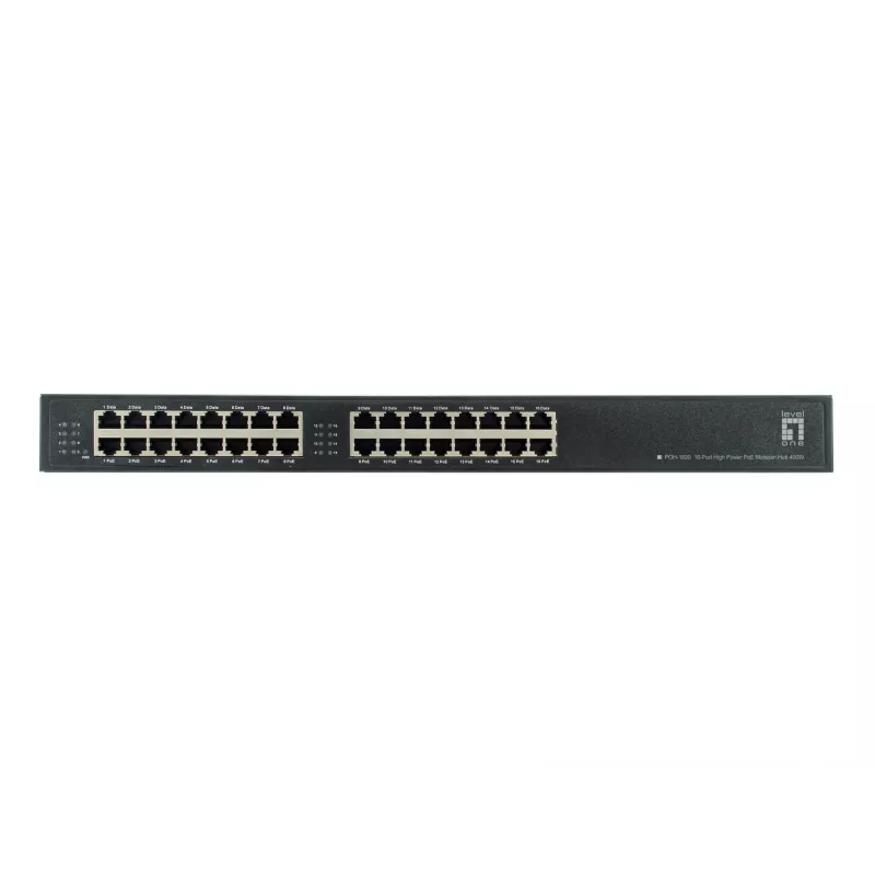 LevelOne POH-1620 16-Portu augstas jaudas PoE starpposma centrmezgls, 400W