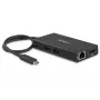 StarTech.com USB-C daudzportu adapteris - USB-C ceļojumu dokstacija ar 4K HDMI - 60W barošanas pārvade, GbE, 2 portu USB-A 3.0 centrmezgls - pārnēsājams mini USB-C doks klēpjdatoram