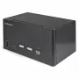 StarTech.com 2 Portu Trīs Monitoru DisplayPort KVM Slēdzis — 4K 60Hz UHD HDR — Galddatora DP 1.2 KVM ar 2 Portu USB 3.0 Hub (5Gbps) un 4x USB 2.0 HID Portiem, Audio — Karstā taustiņa pārslēgšana — TAA