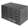 StarTech.com 2 Portu Četru Monitoru DisplayPort KVM Slēdzis - 4K 60Hz UHD HDR - Galda 4K DP 1.2 KVM ar 2 Portu USB 3.0 Hub (5Gbps) un 4x USB 2.0 HID Portiem, Audio - Karstā Taustiņa Pārslēgšana - TAA