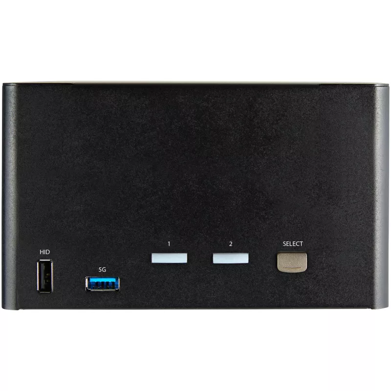 StarTech.com 2 Portu Četru Monitoru DisplayPort KVM Slēdzis - 4K 60Hz UHD HDR - Galda 4K DP 1.2 KVM ar 2 Portu USB 3.0 Hub (5Gbps) un 4x USB 2.0 HID Portiem, Audio - Karstā Taustiņa Pārslēgšana - TAA