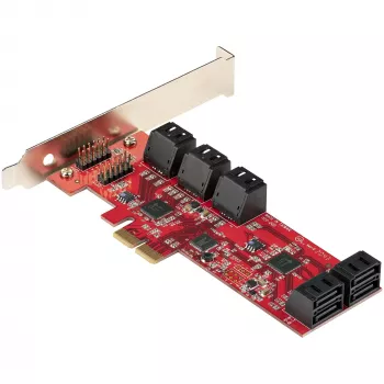 StarTech.com SATA PCIe karte - 10 Portu PCIe SATA Paplašināšanas Karte - 6Gbps - Zems/Pilns Profils - Sakrauti SATA Savienotāji - ASM1062 Ne-Raid - PCI Express uz SATA Pārveidotājs/Adapteris