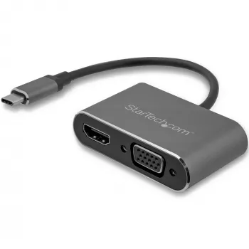StarTech.com USB-C uz VGA un HDMI adapteris - 2-in-1 - 4K 30Hz - Kosmosa pelēks