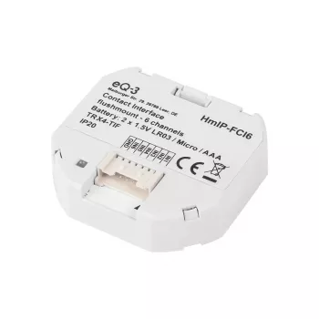 Slēdža interfeiss Homematic IP HmIP-FCI6, balts, kontaktu vadība, baterija (AAA), IP20, 48.5×15×53 mm