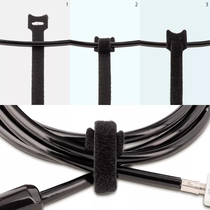 StarTech.com 6 collu āķa un cilpas kabeļu saites - 50 iepakojumā - melnas - atkārtoti lietojamas kabeļu siksnas - regulējamas un elastīgas - vadu organizētājs kabeļu pārvaldībai