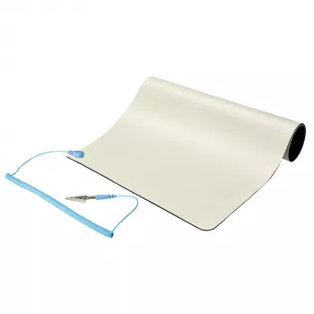 StarTech.com Pretslīdes ESD Paklājs Elektronikas Remontam, Antistatisks Galda Paklājs ar Noņemamu Zemējuma Vadu, ANSI/ESD S 4.1, Elastīgs Termoplastisks Darba Paklājs, 11x18 collas (30x46 cm)
