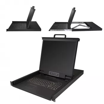 StarTech.com 8 portu uzstādāmais KVM konsole ar 6 pēdu kabeļiem - integrēts KVM slēdzis ar 19 collu LCD monitoru - pilnvērtīga 1U LCD KVM atvilktne - OSD KVM - izturīgs, 50 000 MTBF - USB + VGA atbalsts