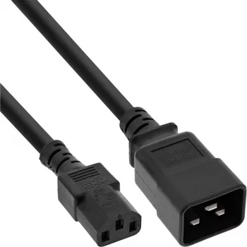 InLine barošanas adaptera kabelis, IEC-60320 C20 – C13, 3x1,5mm², maks. 10A, 1m